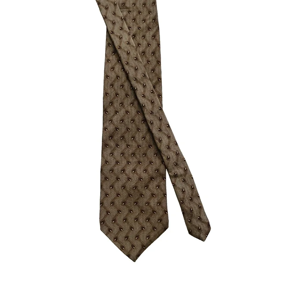 Bill Blass Black Label 100% Silk Geometric‎ Brown Burgundy Mens Ties Lot of 3